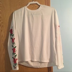 White Shirt with Rose sleeves